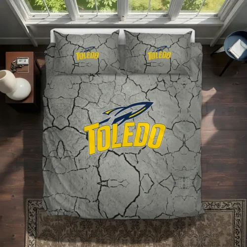 Toledo Rockets Cracked Texture Bedding Set Best Selling
