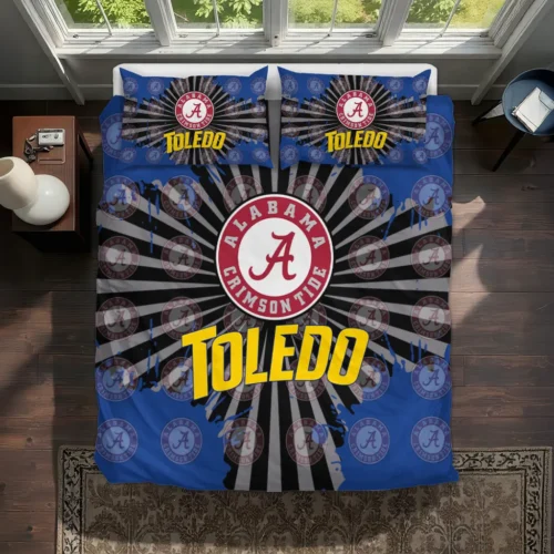 Toledo Rockets Sunburst Splatter Bedding Set Best Selling
