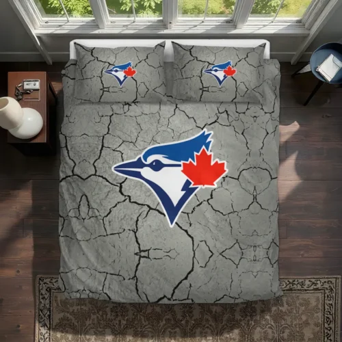 Toronto Blue Jays Cracked Texture Bedding Set Best Selling