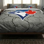 Toronto Blue Jays Cracked Texture Bedding Set Best Selling