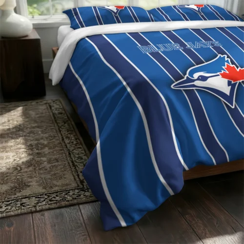 Toronto Blue Jays Stripe Style Bedding Set Fashion Forward