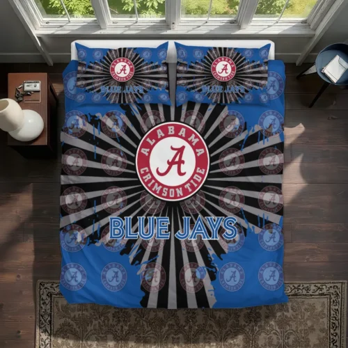 Toronto Blue Jays Sunburst Splatter Bedding Set Best Selling