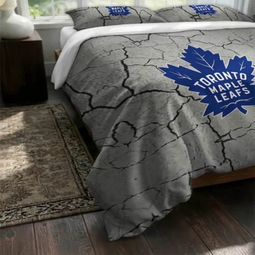 Toronto Maple Leafs Cracked Texture Bedding Set Fashion Forward