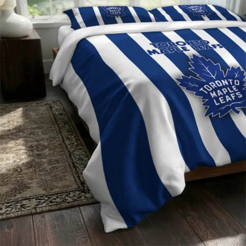 Toronto Maple Leafs Stripe Style Bedding Set Fashion Forward