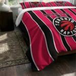 Toronto Raptors Stripe Style Bedding Set Best Selling