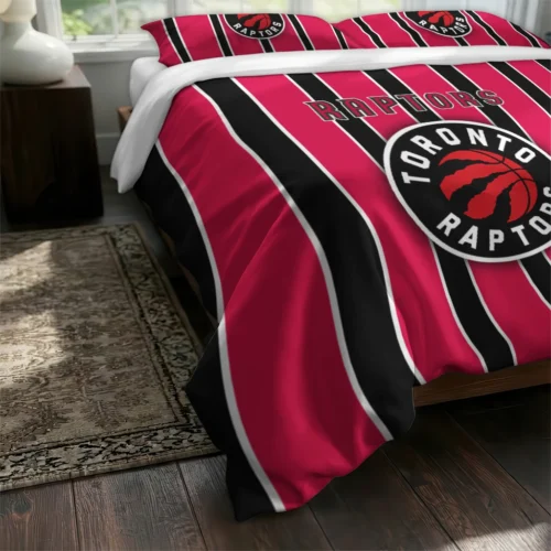 Toronto Raptors Stripe Style Bedding Set Fashion Forward