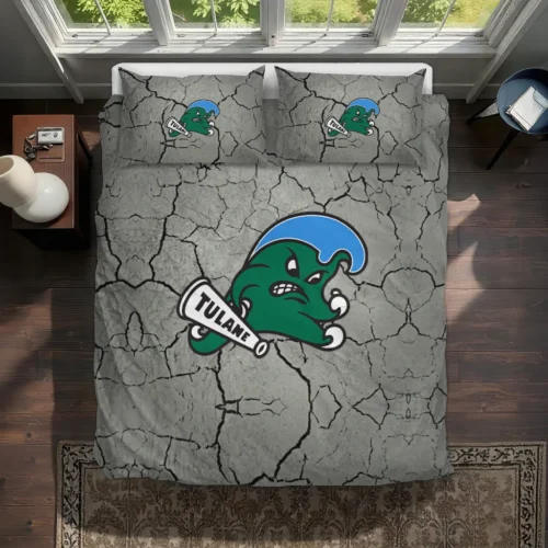 Tulane Green Wave Cracked Texture Bedding Set Best Selling