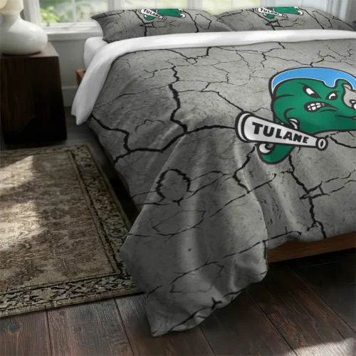 Tulane Green Wave Cracked Texture Bedding Set Fashion Forward