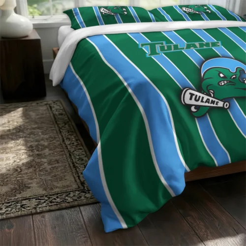 Tulane Green Wave Stripe Style Bedding Set Fashion Forward