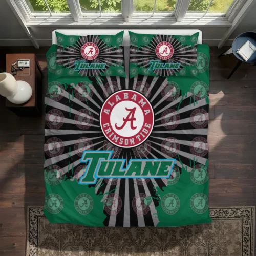 Tulane Green Wave Sunburst Splatter Bedding Set Best Selling