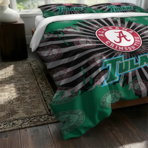 Tulane Green Wave Sunburst Splatter Bedding Set Fashion Forward