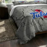 Tulsa Golden Hurricane Cracked Texture Bedding Set Best Selling