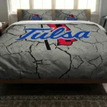 Tulsa Golden Hurricane Cracked Texture Bedding Set Best Selling