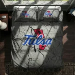 Tulsa Golden Hurricane Cracked Texture Bedding Set Best Selling