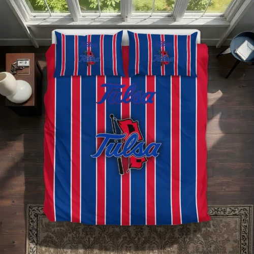Tulsa Golden Hurricane Stripe Style Bedding Set Best Selling