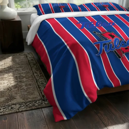Tulsa Golden Hurricane Stripe Style Bedding Set Fashion Forward