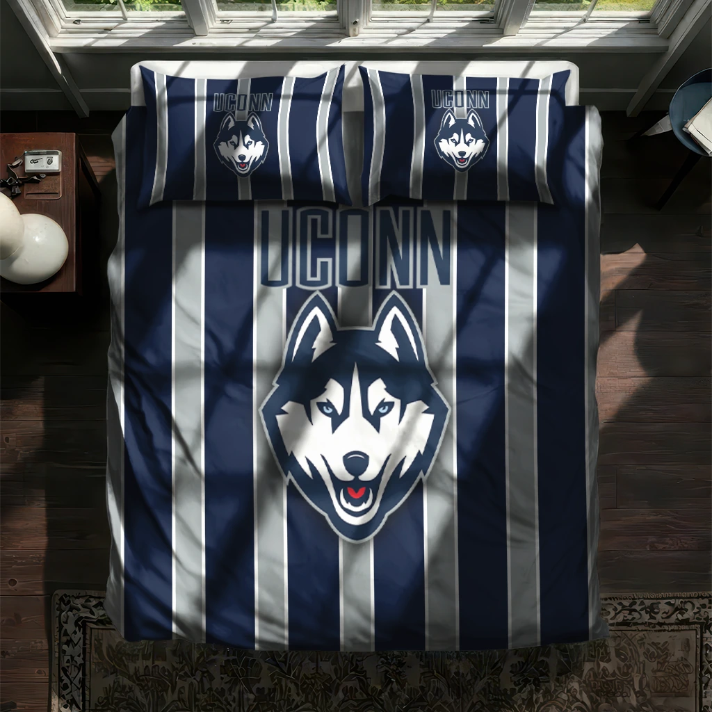 Uconn Huskies Stripe Style Bedding Set New Arrival Uconn Huskies Stripe Style Bedding Set New Arrival
