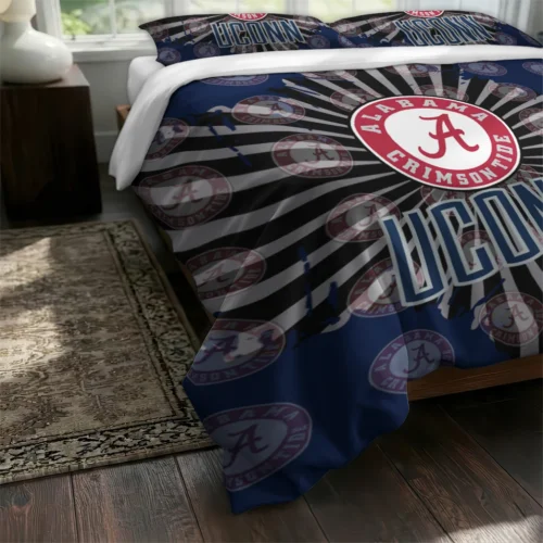 Uconn Huskies Sunburst Splatter Bedding Set Fashion Forward