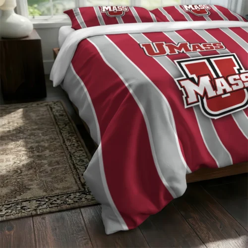Umass Minutemen Stripe Style Bedding Set Fashion Forward