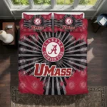 Umass Minutemen Sunburst Splatter Bedding Set Best Selling