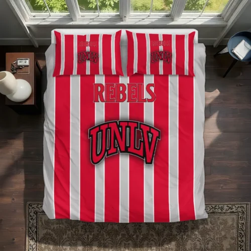 Unlv Rebels Stripe Style Bedding Set Best Selling
