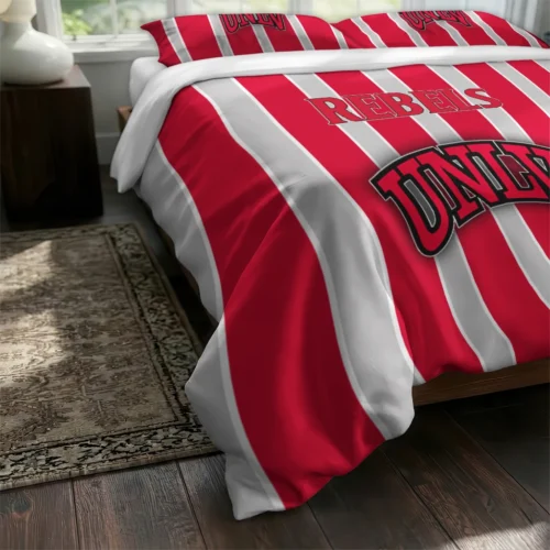 Unlv Rebels Stripe Style Bedding Set Fashion Forward
