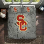 Usc Trojans Cracked Texture Bedding Set Best Selling