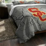 Usc Trojans Cracked Texture Bedding Set Best Selling