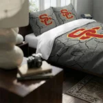Usc Trojans Cracked Texture Bedding Set Best Selling