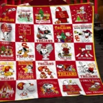 Usc Trojans Quilt Blanket Snoopy Cartoon Patchwork Red White