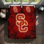 USC Trojans Bedding Set - Red Mist Red Yellow 1 Usc Trojans Red Mist Bedding Set Best Selling