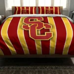 Usc Trojans Stripe Style Bedding Set Best Selling