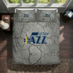 Utah Jazz Cracked Texture Bedding Set Best Selling