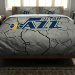 Utah Jazz Cracked Texture Bedding Set Best Selling