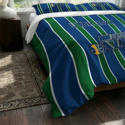 Utah Jazz Stripe Style Bedding Set Fashion Forward