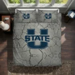 Utah State Aggies Cracked Texture Bedding Set Best Selling