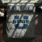 Utah State Aggies Cracked Texture Bedding Set Best Selling