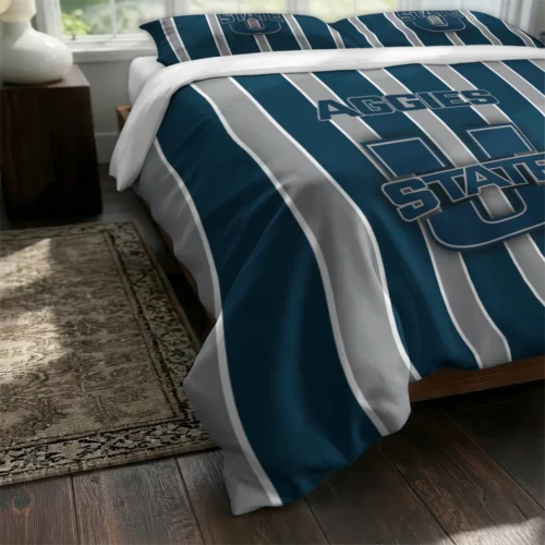 Utah State Aggies Stripe Style Bedding Set Fashion Forward