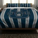 Utah State Aggies Stripe Style Bedding Set Best Selling