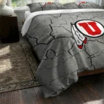 Utah Utes Cracked Texture Bedding Set Best Selling