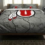 Utah Utes Cracked Texture Bedding Set Best Selling