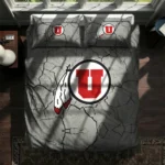 Utah Utes Cracked Texture Bedding Set Best Selling