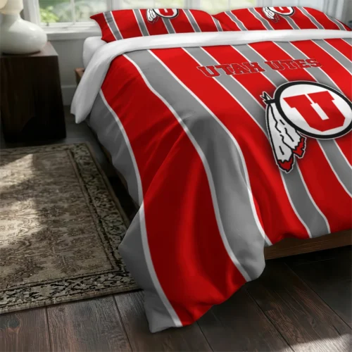 Utah Utes Stripe Style Bedding Set Fashion Forward