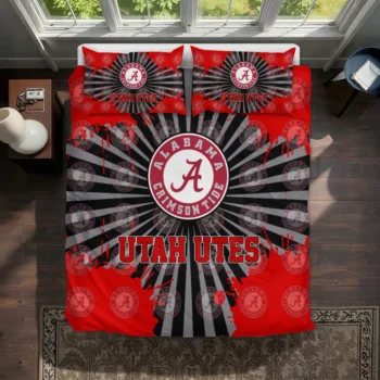 Utah Utes Sunburst Splatter Bedding Set Best Selling