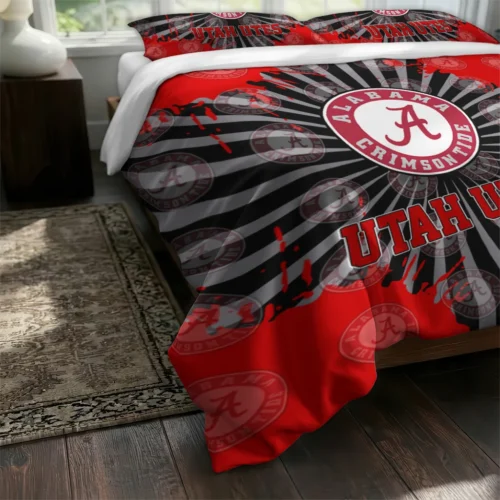 Utah Utes Sunburst Splatter Bedding Set Fashion Forward