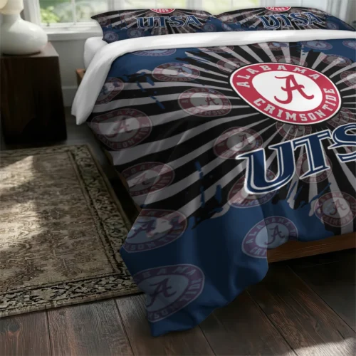 Utsa Roadrunners Sunburst Splatter Bedding Set Fashion Forward