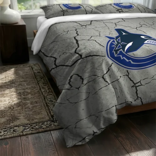 Vancouver Canucks Cracked Texture Bedding Set Fashion Forward