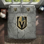 Vegas Golden Knights Cracked Texture Bedding Set Best Selling