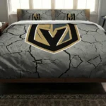 Vegas Golden Knights Cracked Texture Bedding Set Best Selling