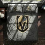 Vegas Golden Knights Cracked Texture Bedding Set Best Selling